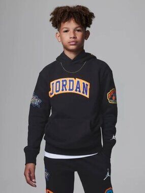 Air Jordan Boys M Pullover Hoodie Sweatshirt Black World Champions